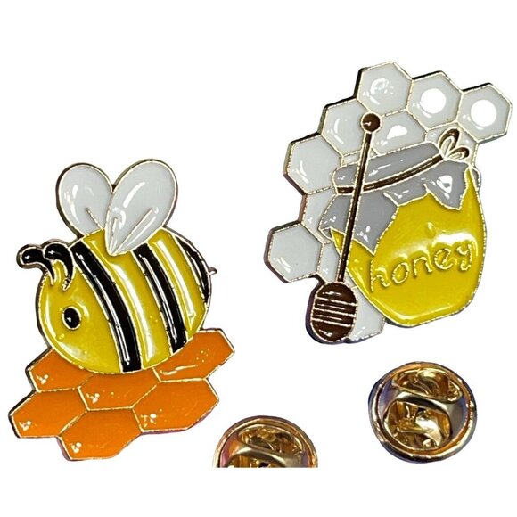 None Jewelry - Bumble Bee Lapel Pin Sweet Honey Pot Insect Brooch Badge Enamel Accessories Pin
